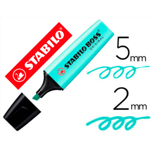 Rotulador stabilo boss pastel fluorescente 70 toque de turquesa