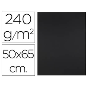 Cartulina liderpapel 50x65 cm 240g/m2 negro paquete de 25 hojas
