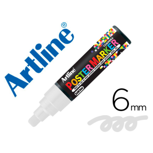 Rotulador artline poster marker epp-6-bla punta redonda 6 mm color blanco