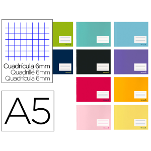 Libreta liderpapel smart a5 apaisado 32 hojas 60gr cuadro 6 mm con margen