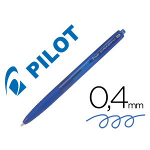 Boligrafo pilot super grip g azul retractil sujecion de caucho tinta base de aceite