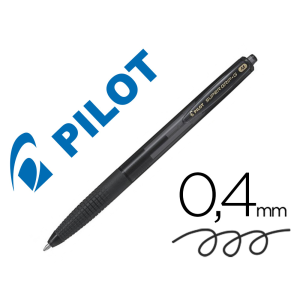 Boligrafo pilot super grip g negro retractil sujecion de caucho tinta base de aceite
