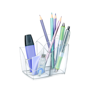 Cubilete portalapices cep gama ellypse plastico transparente 118x89x98 mm