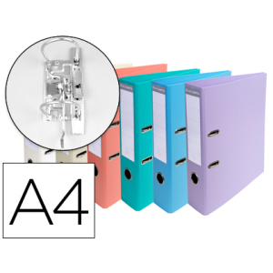 Archivador de palanca exacompta carton forrado pvc din a4 colores pasteles surtidos lomo 70 mm con