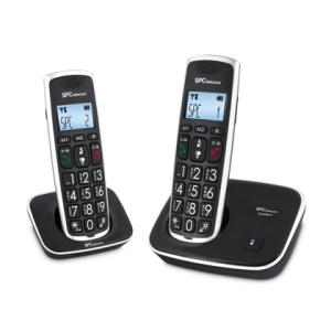 Telefono inalambrico spc duo telecom 7609-n color negro identificador de llamadas agenda pantalla