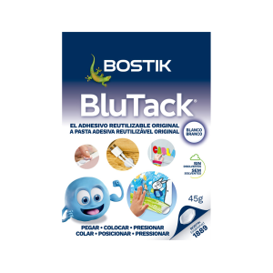 Sujetacosa masilla bostik blu tack blanco cuarteado