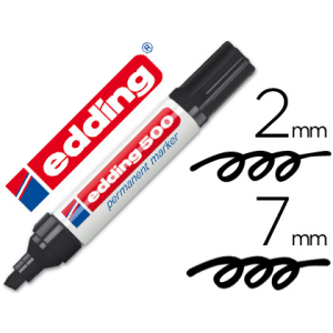 Rotulador edding marcador permanente 500 negro punta biselada 7 mm recargable