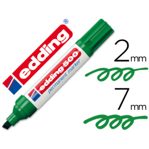Rotulador edding marcador permanente 500 verde punta biselada 7 mm