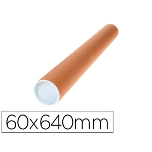 Tubo de carton q-connect portadocumentos cartoncillo encolado reciclado 1,8 mm con 2 tapas de plastico 60x640 mm