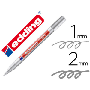 Rotulador edding punta fibra 751 plata punta redonda 1-2 mm