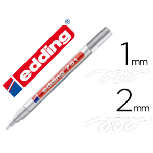 Rotulador edding punta fibra 751 blanco punta redonda 1-2 mm