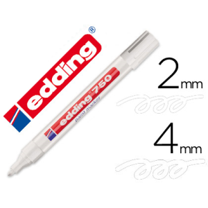 Rotulador edding punta fibra 750 blanco punta redonda 2-4 mm