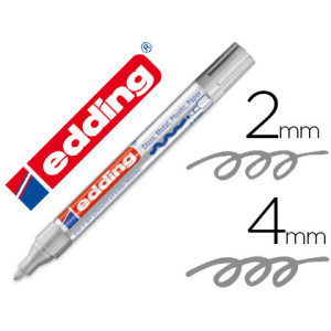 Rotulador edding punta fibra 750 plata punta redonda 2-4 mm