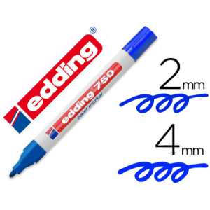 Rotulador edding punta fibra 750 azul punta redonda 3,5 mm