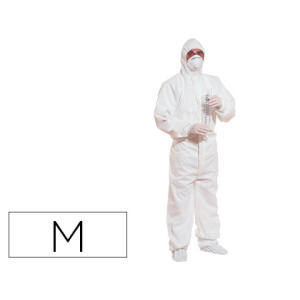 Traje de seguridad deltaplus polipropileno con capucha de un solo uso color blanco talla m