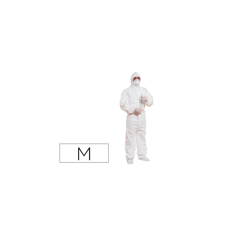 Traje de seguridad deltaplus polipropileno con capucha de un solo uso color blanco talla m