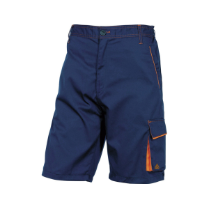 Pantalon de trabajo deltaplus bermuda cintuja ajustable 5 bolsillos color azul naranjatalla l