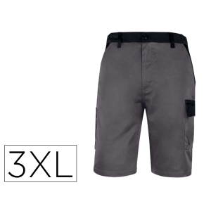 Pantalon de trabajo deltaplus bermuda cintura ajustable 5 bolsillos color gris talla 3xl