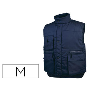 Chaleco deltaplus multibolsillos con cremallera cintura elastica color azul naranja talla m