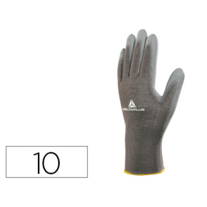 Guantes deltaplus poliester antideslizante lavable especial para manipulacion y manutencion gris talla 10
