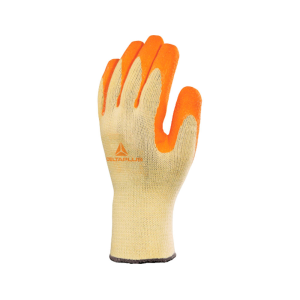 Guantes deltaplus de algodon poliester antideslizante especial para construccion y jardin amarillo talla 9