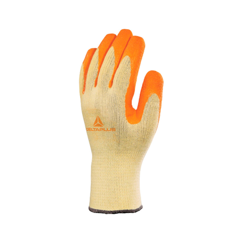 Guantes deltaplus de algodon poliester antideslizante especial para construccion y jardin amarillo talla 9