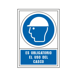 Pictograma syssa señal de obligacion es obligatorio el uso de casco en pvc 245x345 mm