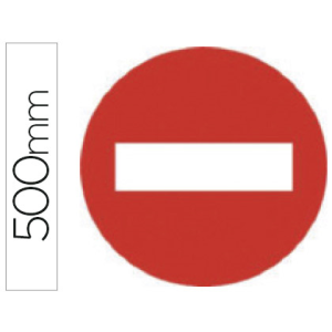 Pictograma syssa señal vial entrada prohibida en acero galvanizado 500 mm