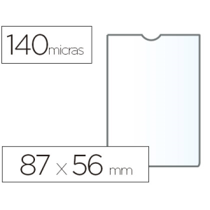 Funda portadocumento esselte plastico transparente 140 micras tamaño 87x56 mm