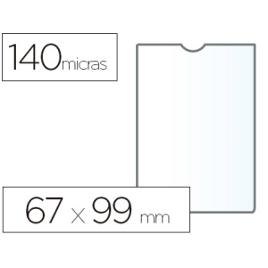 Funda portadocumento esselte plastico transparente 140 micras tamaño 67x99 mm