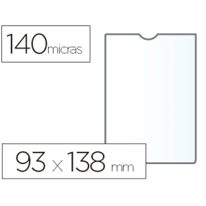 Funda portadocumento esselte plastico transparente q40 micras tamaño 93x138 mm