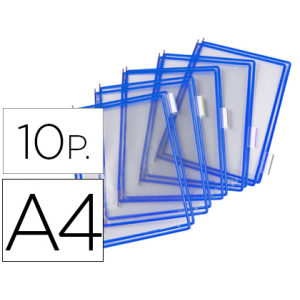 Funda para portacatalogo djois din a4 color azul pack de 10 unidades