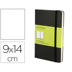 Libreta moleskine tapa dura liso 192 hojas color negro cierre con goma 90x140 mm