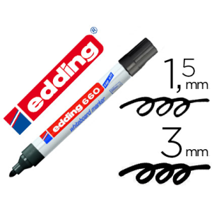 Rotulador edding para pizarra blanca 660 color negro punta redonda 1,5-3 mm recargable