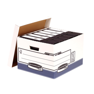 Cajon fellowes carton reciclado para almacenamiento de archivo capacidad 4 cajas de archivo tamaño folio