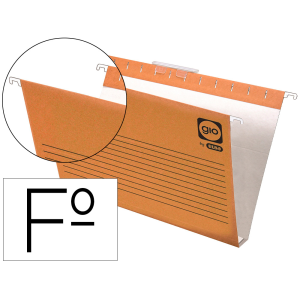 Carpeta colgante gio folio visor superior corto cristal kraft bicolor eco lomo 30 mm