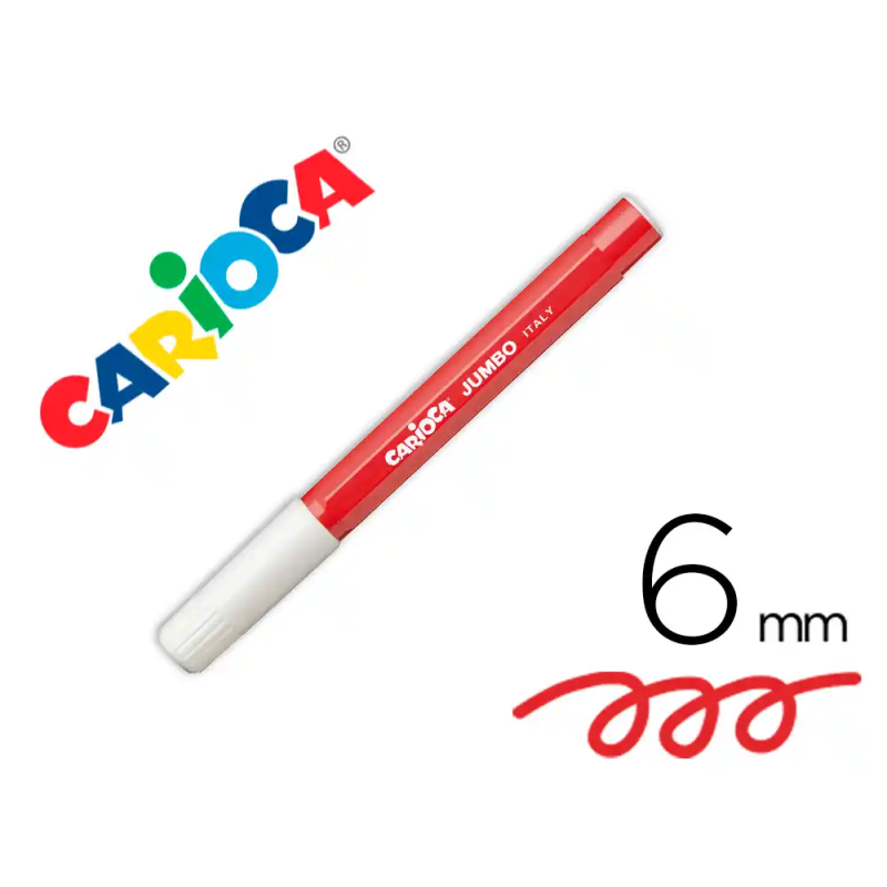 Rotulador carioca jumbo punta gruesa 6 mm lavable color rojo