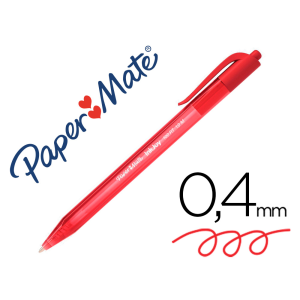 Boligrafo paper mate inkjoy 100 retractil punta media rojo