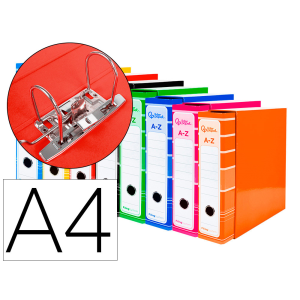 Archivador de palanca liderpapel a4 filing system forrado sin rado lomo 80 mm colores surtidos con caja y