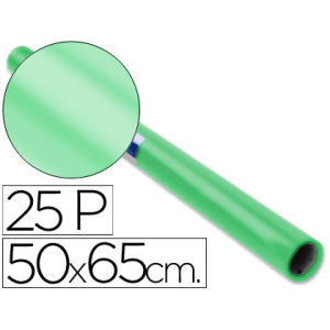 Papel charol verde palido rollo 25 hojas de 50x65 cm