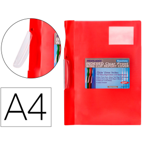 Carpeta beautone dossier pinza lateral 48380 polipropildin-a4 roja pinza giratoria -pack de 10 retractilado