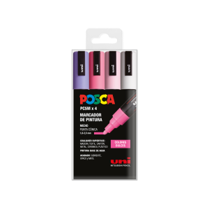 Rotulador uni posca pc-5m/4c estuche de 4 unidades colores dulces surtidos