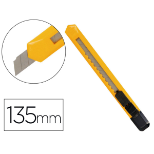 Cuter q-connect plastico estrecho cuchilla 9 mm xd-04 con clip blister 1 unidad
