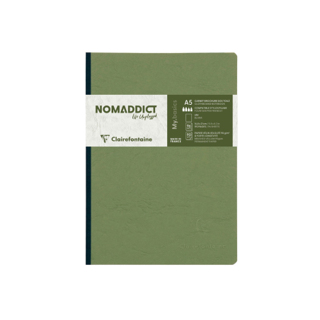 Libreta cosida clairefontaine 14,8x21 cm 96 hojas age-bag liso verde