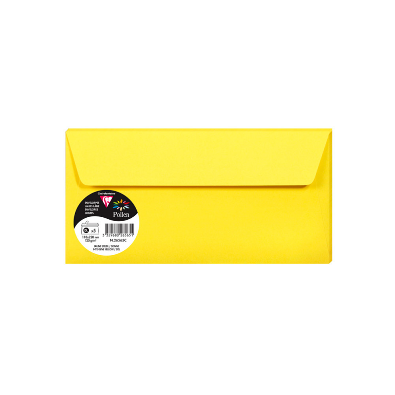 Sobre clairefontaine pollen 110x220 cm 120g sol pack de 5 unidades