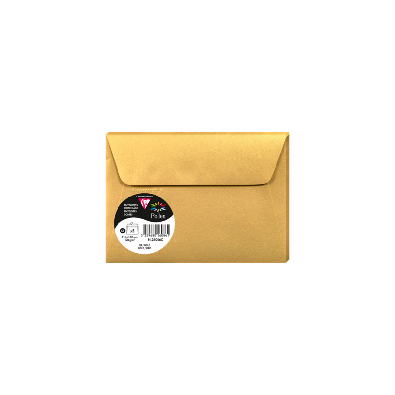 Sobre clairefontaine pollen 114x162 cm 120g dorado pack de 5 unidades