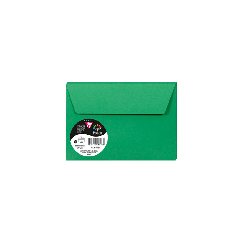 Sobre clairefontaine pollen 114x162 cm 120g verde pino pack de 5 unidades