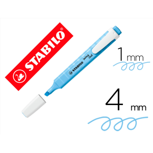 Rotulador stabilo fluorescente swing cool pastel azul ventoso