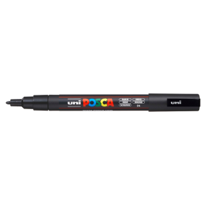 Rotulador uni posca pc-3m marcador de pintura punta conica 0,9-1,3 mm negro