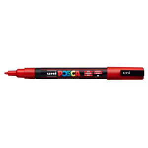 Rotulador uni posca pc-3m marcador de pintura punta conica 0,9-1,3 mm rojo